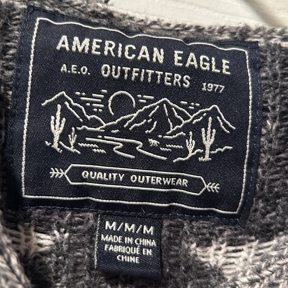 🦅American Eagle Vintage Aztec Pull Over Hoodie Sweater Unisex - Picture 3 of 16